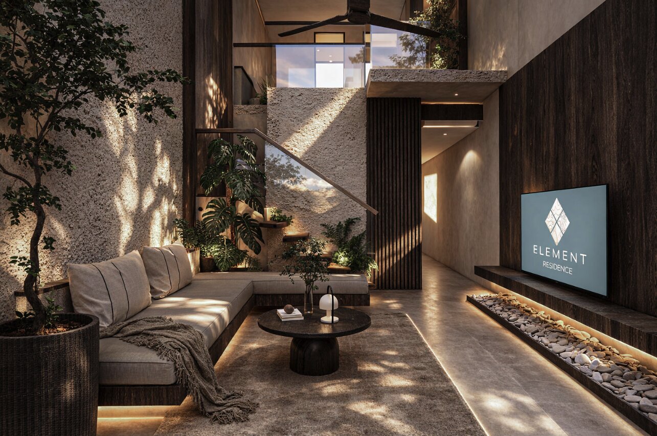 One bedroom loft interior