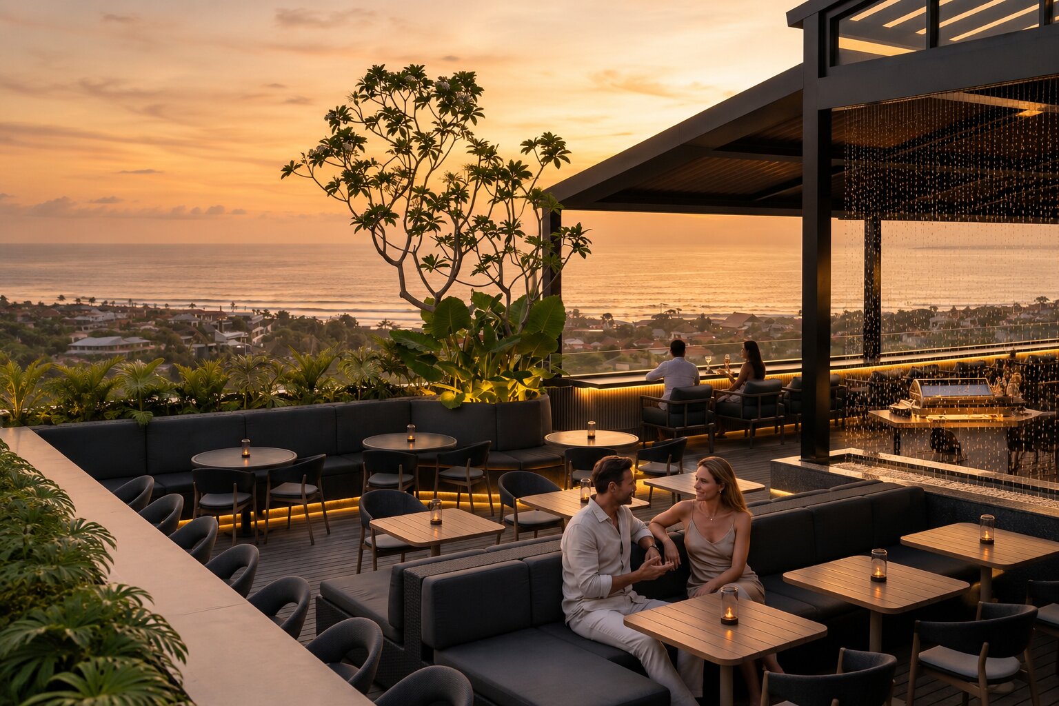 Rooftop dining area